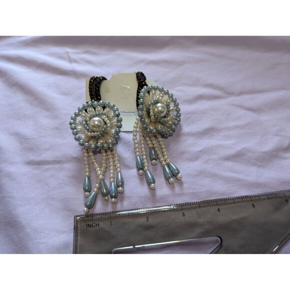 Elegant Beaded Hair Tie Ponytail Holder Set Of 2 - Picture 2 of 2